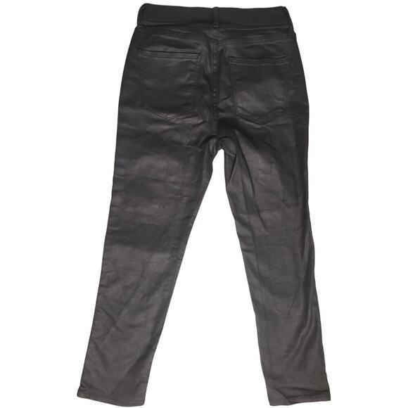 A.N.A. Jeans Women Leather Look Black High Rise Straight Sz 2 - Picture 3 of 3